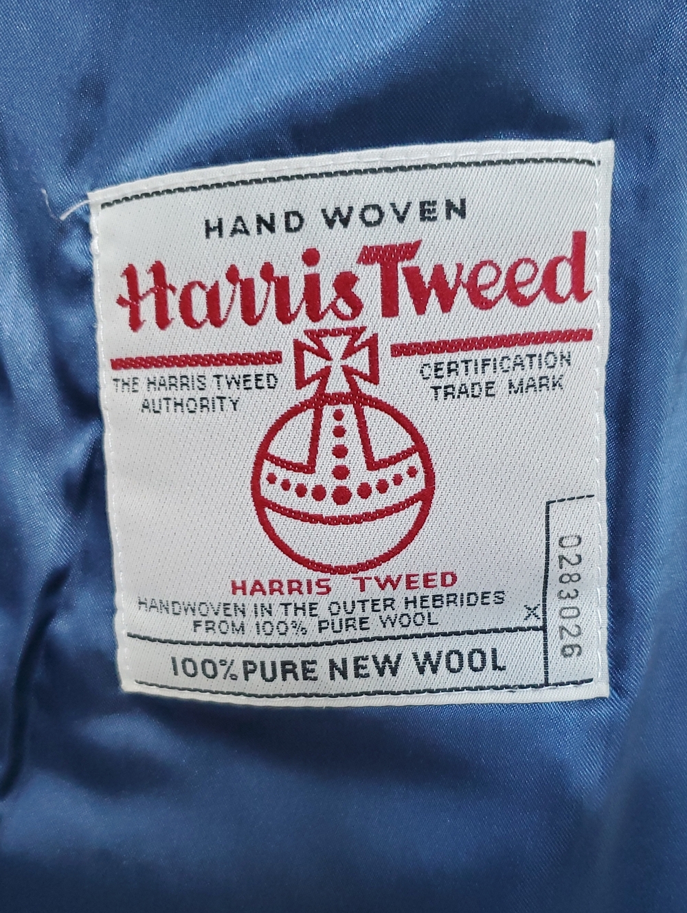 EUC Vintage Harris Tweed 100% Wool Car Coat In Blue/Gray Sz 10 US/ 14 UK - Picture 11 of 12